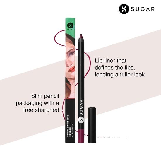 SUGAR Cosmetics - Lipping On The Edge - Matte Lip Liner - 07 Fiery Berry (Marsala) - 1.2 Gms - Lasts Up To 10 Hrs