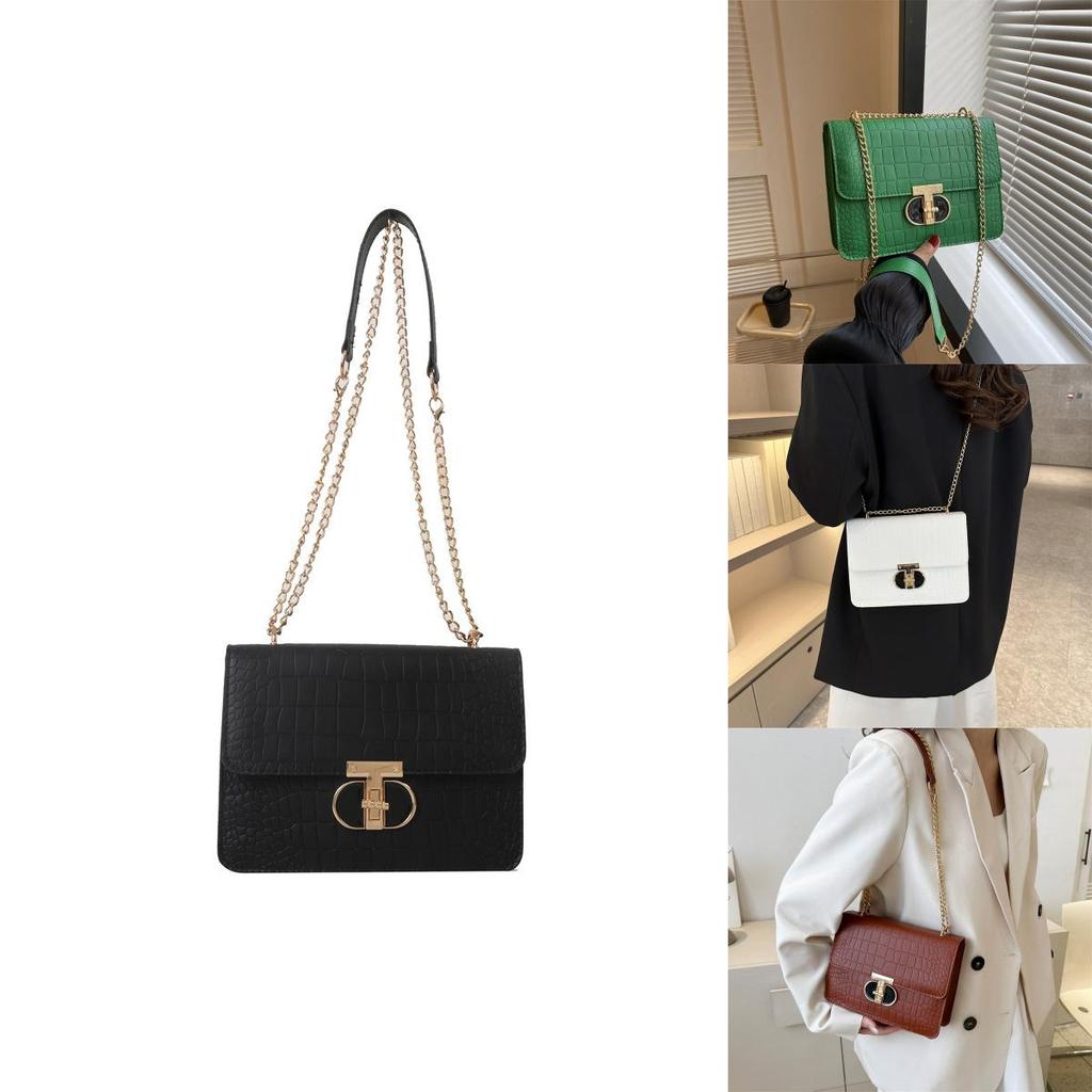 Schicke Stilvolle Quadratische Ketten Tasche Für Frauen In Schwarz Weiß Grün Braun Pink Für Herbst Mode