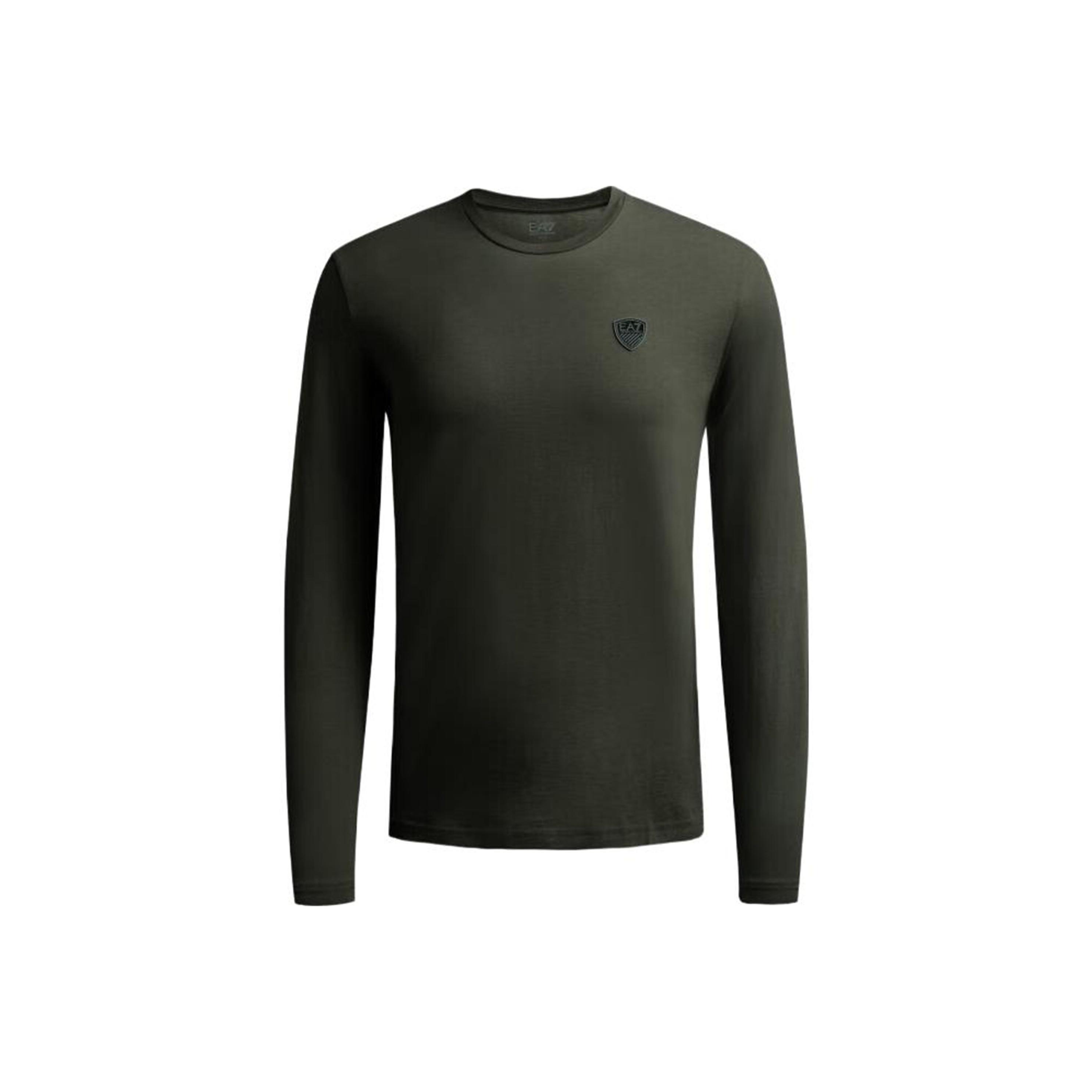 Emporio Armani EA7 Однотонный свитшот с круглым вырезом с длинным рукавом Мужские топы Зеленый 8NPT09-PJNQZ-1866 XL