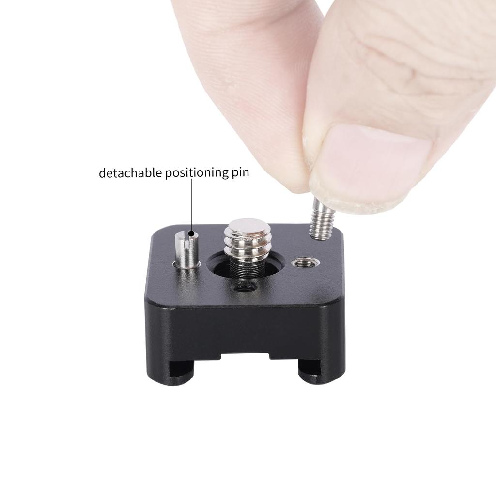 NICEYRIG Cold Shoe Mount of Detachable Locating Compatible with and Lightweight Camera Photography Accessory (Set 2), Pins, 1/4" 3/8" Cameras,