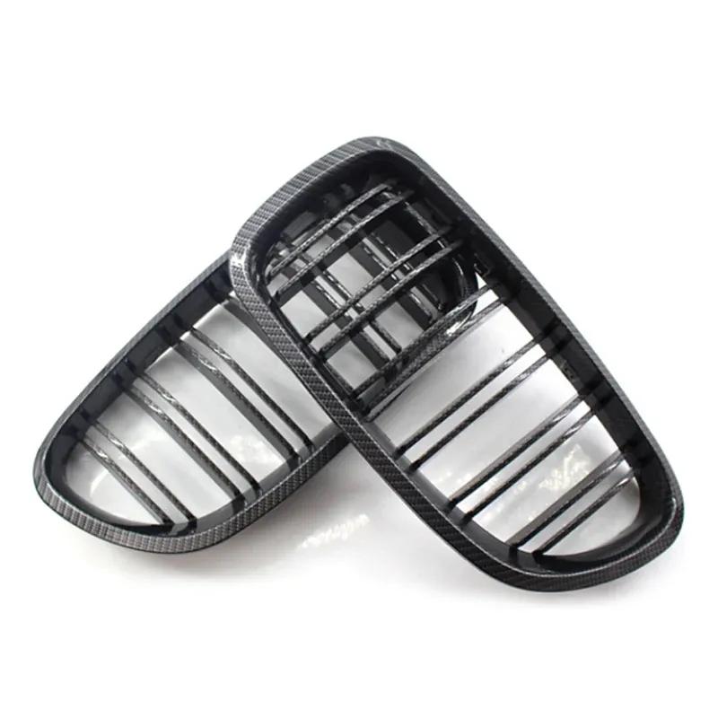 Front Kidney Double Slat Grill Grille For BMW 5 Series F10 F11 F18 2010 2011 2012 2013-2017 Dual Line Glossy Black Racing Grills