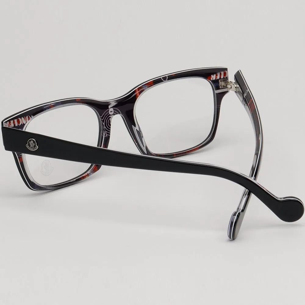 Moncler Eyeglass Frames ML5070 005 Black Square Horn-rimmed