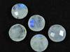 12X12 MM Natural Rainbow Moonstone Checker Cut Round Loose Gemstone 5Pcs Lot RML-851