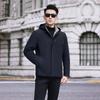 Navy Blue Men's Business Hooded Jacket Jacket with A Crisp Cotton Wool Men's Outer Shirt