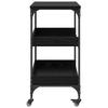 Kitchen Trolley Black Oak Effect 60 X 41 X 80.5 Cm