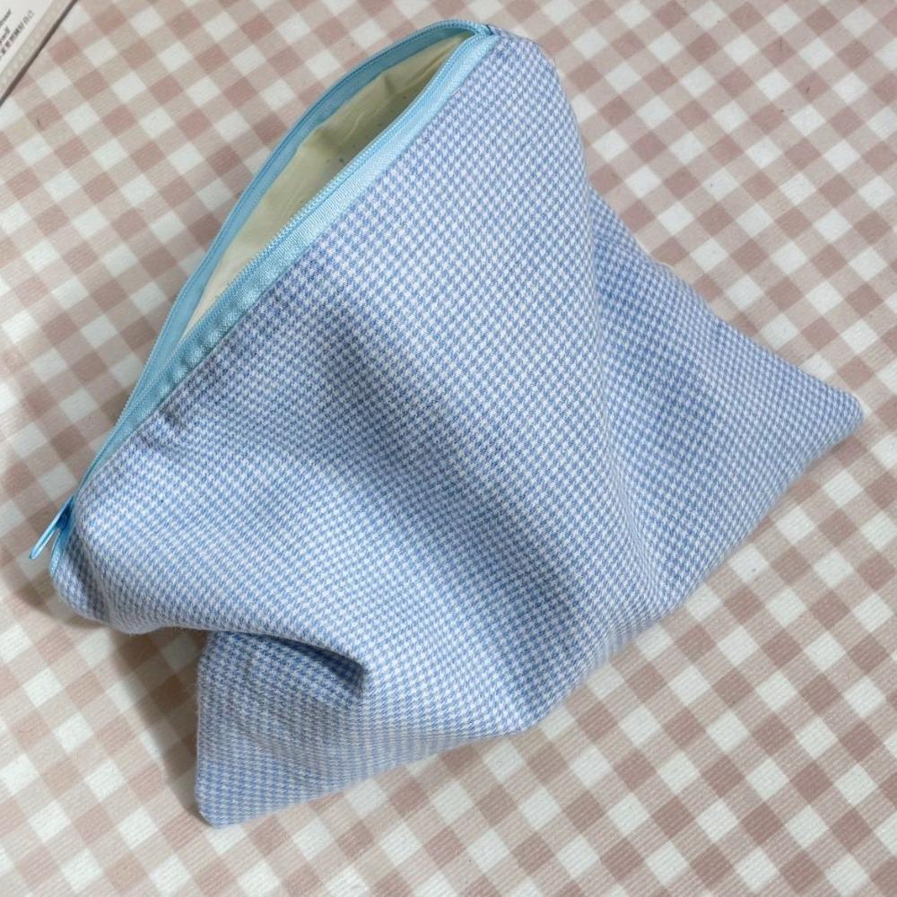 Solid Color Makeup Storage Bag Soft Checkered Makeup Bag New Storage Handbag