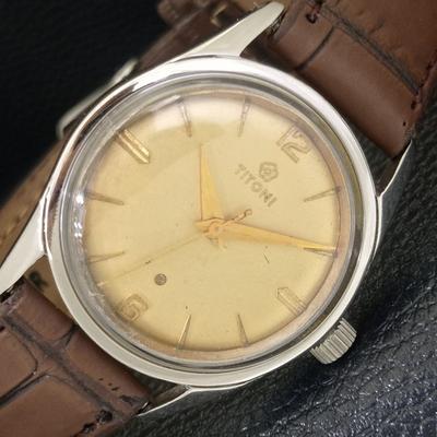 VINTAGE TITONI HANDAUFZUG SCHWEIZER HERREN ORIGINAL ZIFFERBLATT UHR a703222-1
