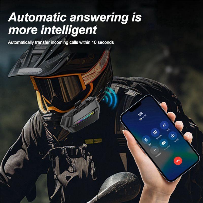 Authentic Motorcycle Helmet Bluetooth Headphone 5.3 Noise Reduction Waterproof Cycling Large Capacity Charging Headphone