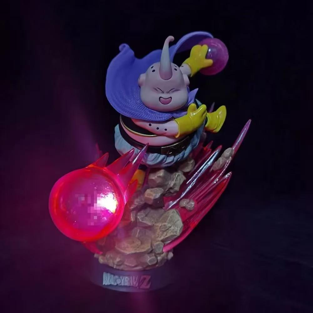21cm Dragon Ball Z Anime Figure Burst Wave Fat Majin Buu GK Battle Figurine Scene Statue Model Toy Doll Collectible Decora Gifts