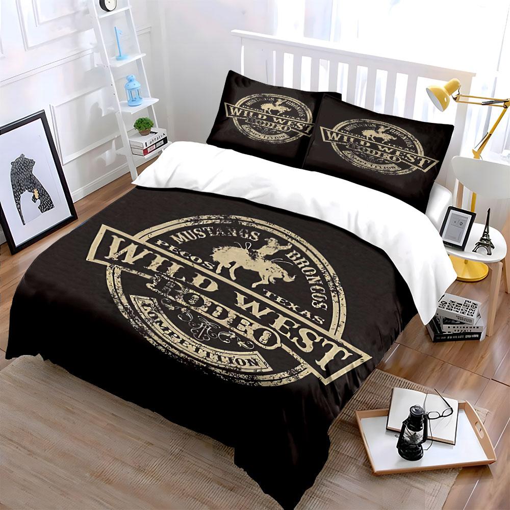 Rodeo Cowboy Emblem Design. Bedding Sets Duvet Cover Sets Duvet Covers Pillowcases(1 * Duvet Cover 2 * Pillowcases Without Duvet Insert)