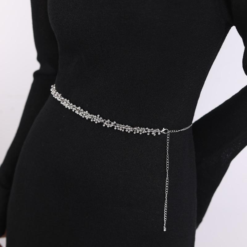 

Casual Vintage Women Waist Chain Silver Adjustable Pants Chain Versatile Tassel Waist Chain Women Decorative Body Jewelry