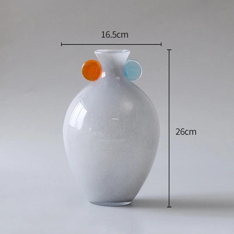 Candy Color Painted Glass Vase Modern Design Plant Pots Desk Decoration Flowers Arrangement Floral Vases Room Aesthetic Decor