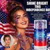 Patriotic-themed Body Glitter Sticks, Red, White, and Blue Hair Glitter Sticks, Women's Face Glitter Makeup, Party Accessories