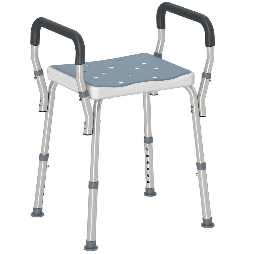 57-69cm Aluminium Frame Bath Seat - Light Blue