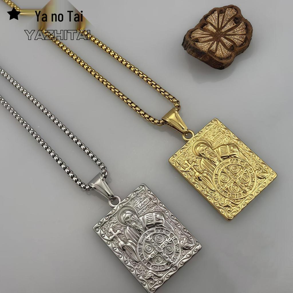 Men's Priest Dog Tag Pendant Necklace