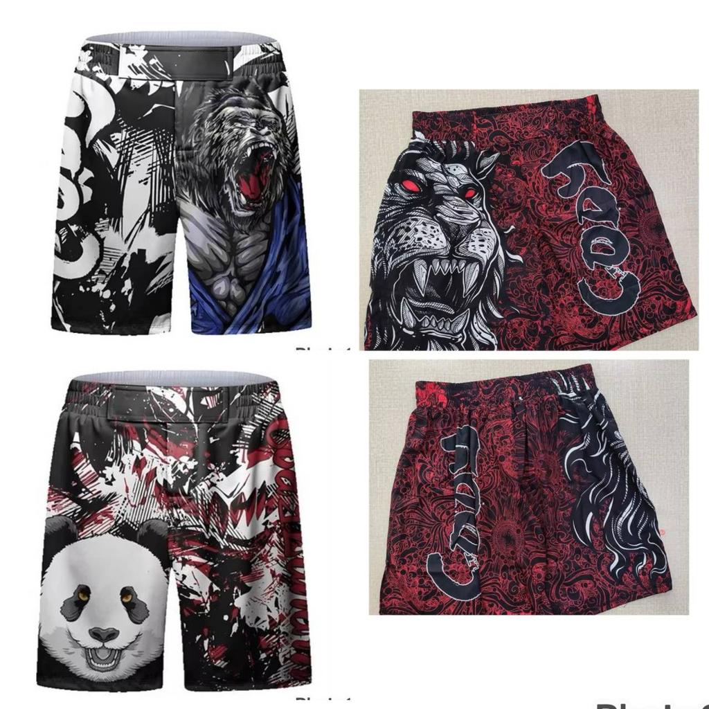 Kickboxen MMA Muay Thai Boxen Fitness Shorts Druck Kampfsport Kämpfen Schnelltrocknend Elastischer Bund Trainingshose Unisex Männer Frauen Kampf UFC