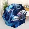 Elsa,Frozen Automatic Opening and Closing Umbrella - 8-rib Folding Design, Lightweight and Portable, Suitable for Daily Business Use, Pocket