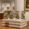New Retro Brass Four Heavenly Kings Statues Desktop Ornaments Antique Miscellanea Buddha Bronze Carvings Vintage Bronzeware