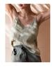 2026 summer European and American women's loose temperament simple v-neck sleeveless linen cotton solid color halter top