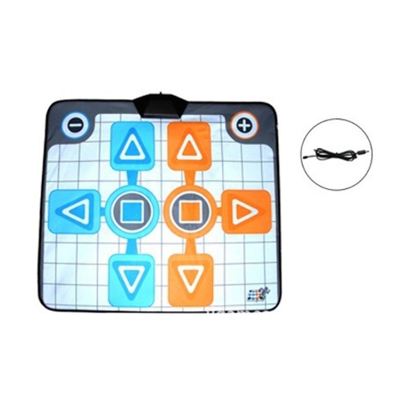 

Танцевальный коврик, Двойной Нескользящий Танцевальный Коврик для Танцев, Контроллер-пэд для Активного Образа Жизни с USB, Танцевальные Ступени для ПК, для Консольной Игры Wii 90*82*1cm синий/оранжевый