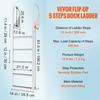 SucceBuy 3/4/5 Steps Flip Up Dock Ladders Firmness Durability Boat Boarding Ladder with Rubber Mat for Pool Marine Kayak Canoe
