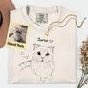 Custom Cat Portrait Shirt, Personalized Pet Photo Tee, Pet Memorial Gift