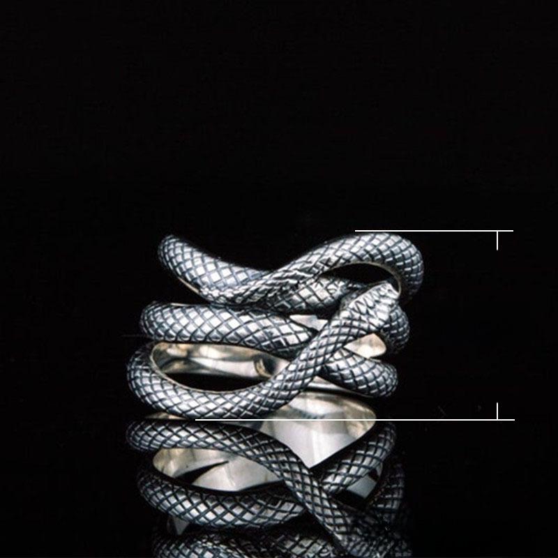 Cao Shi 2021 Retro Silver-Plated Snake Unisex Ring