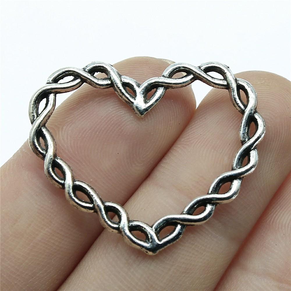 10pcs Charms Heart DIY Jewelry Findings For Jewelry Making Accessories Antique Silver Color Big Heart Charms Pendant