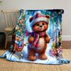Christmas Bear Sleigh Blanket Bedroom Blanket for Livingroom Couch Lunch Break Soft Throw for Friend's Festival Gift