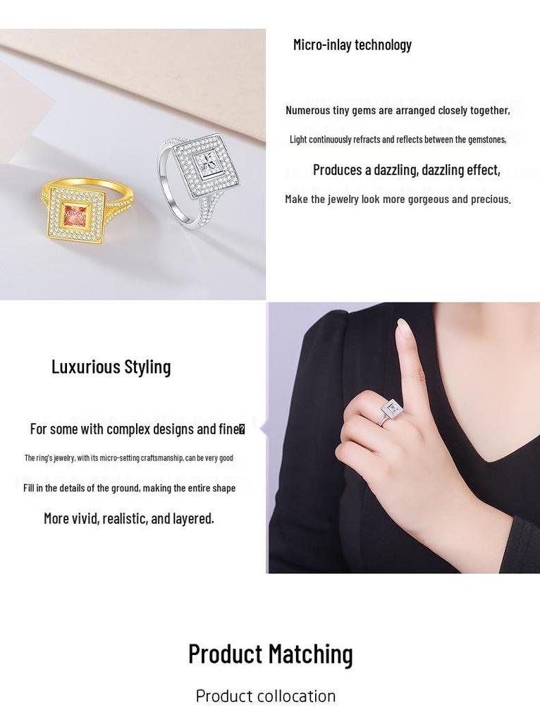 S925 Silver Classic Luxury Moissanite Teardrop Ring for Women