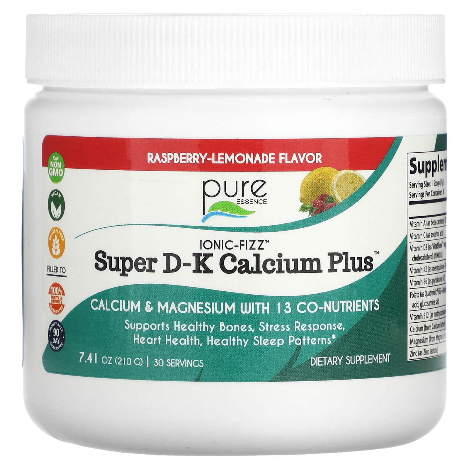 

Ionic-Fizz, Super Pk Calcium Plus, Raspberry-Lemonade Flavor, 210G(7.41Oz)