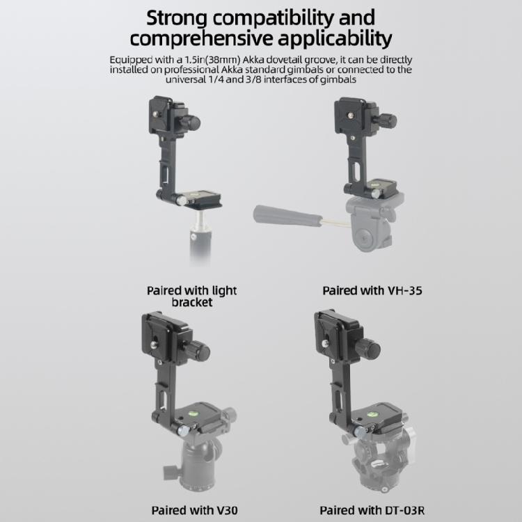 L115 Aluminum Quick Release Mounting Plate With Cold Shoe Adapter Foldable For Smooth Vertical Horizontal Transition