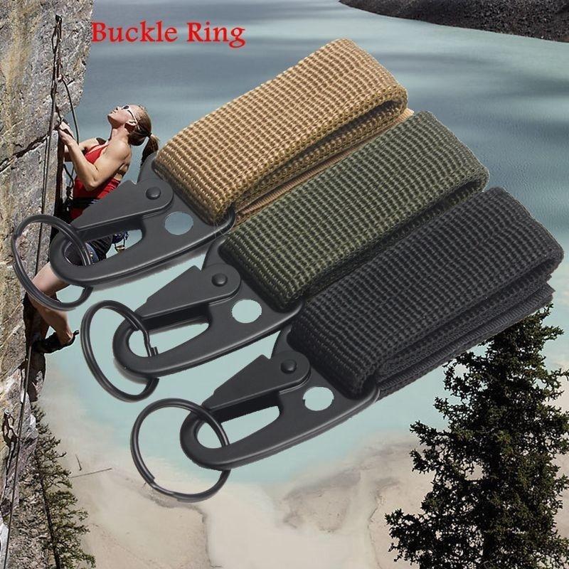 Buy Dtype Locking Carabiner Quickdraw Tactical Buckle with Black Key Ring Nylon Belt at