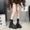 Thick-soled 2025 Giant Black Martin Boots Women's Thin Boots Short Boots Look Good In Autumn and Winter British Style Retro New Models