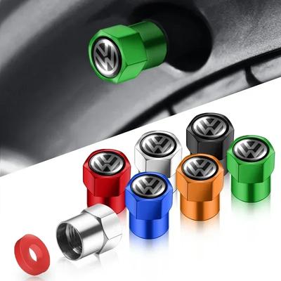 4 ks Hliníková slitina Krytky ventilků pneumatik pro kola automobilů Pro Volkswagen VW Golf 4 5 6 7 Jetta Polo Caddy GTI Bora MK7 Beetle Passat b6 b5