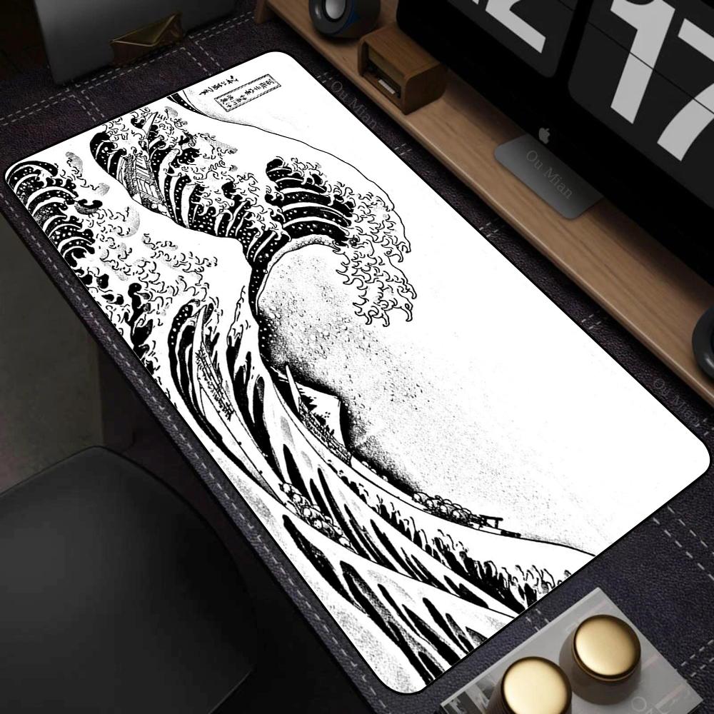 Tappetino per Mouse Giapponese La Grande Onda di Kanagawa Grande Computer Ufficio Gioco Tappetini per Tavolo XL Gomma HD Tappetini per Mouse da Gioco Tappetino Lungo per Scrivania