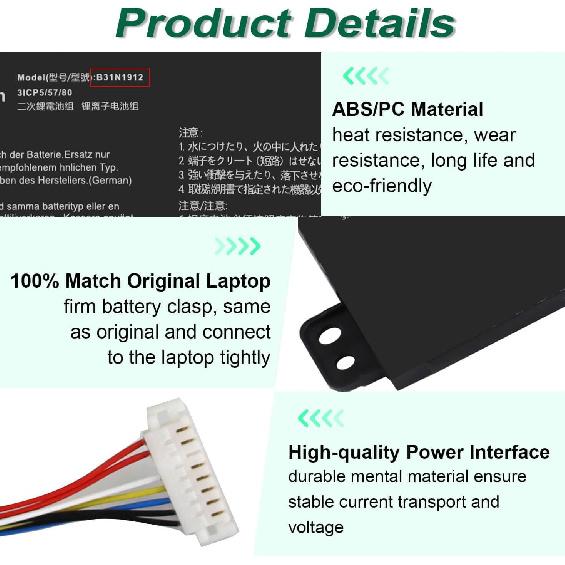 DMKAOLLK 42Wh B31N1912 C31N1912 Battery Replacement for Asus VivoBook 14 E410M E410MA L410M L410MA E410KA F414MA-CL E510KA L510MA R522MA Vivobook 14