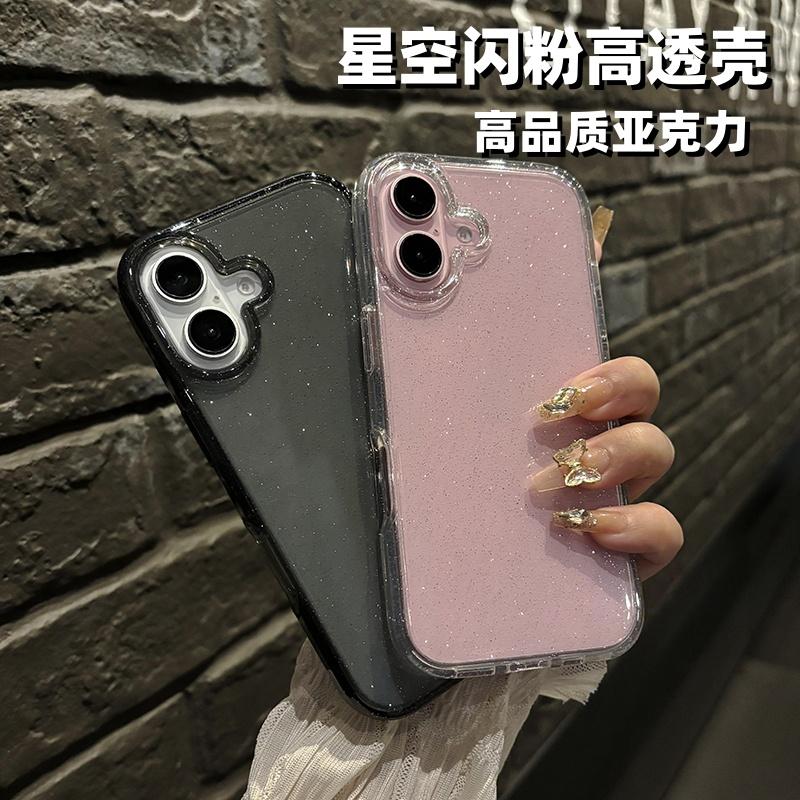 Luxury Shockproof Bling Glitter Clear Case For iPhone 11 12 13 14 15 16 Pro Max X XR XS 7 8 Plus Transparent Soft Bumper Cover