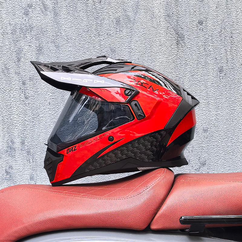 Unisex Motorcycle Rally Helmet with Single Visor for Road and Off-Road Long Distance Travel