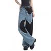 Womens High Waist Wide Leg Jeans Distressed Washed Denim Pants Slim Fit Casual Trousers Teens
