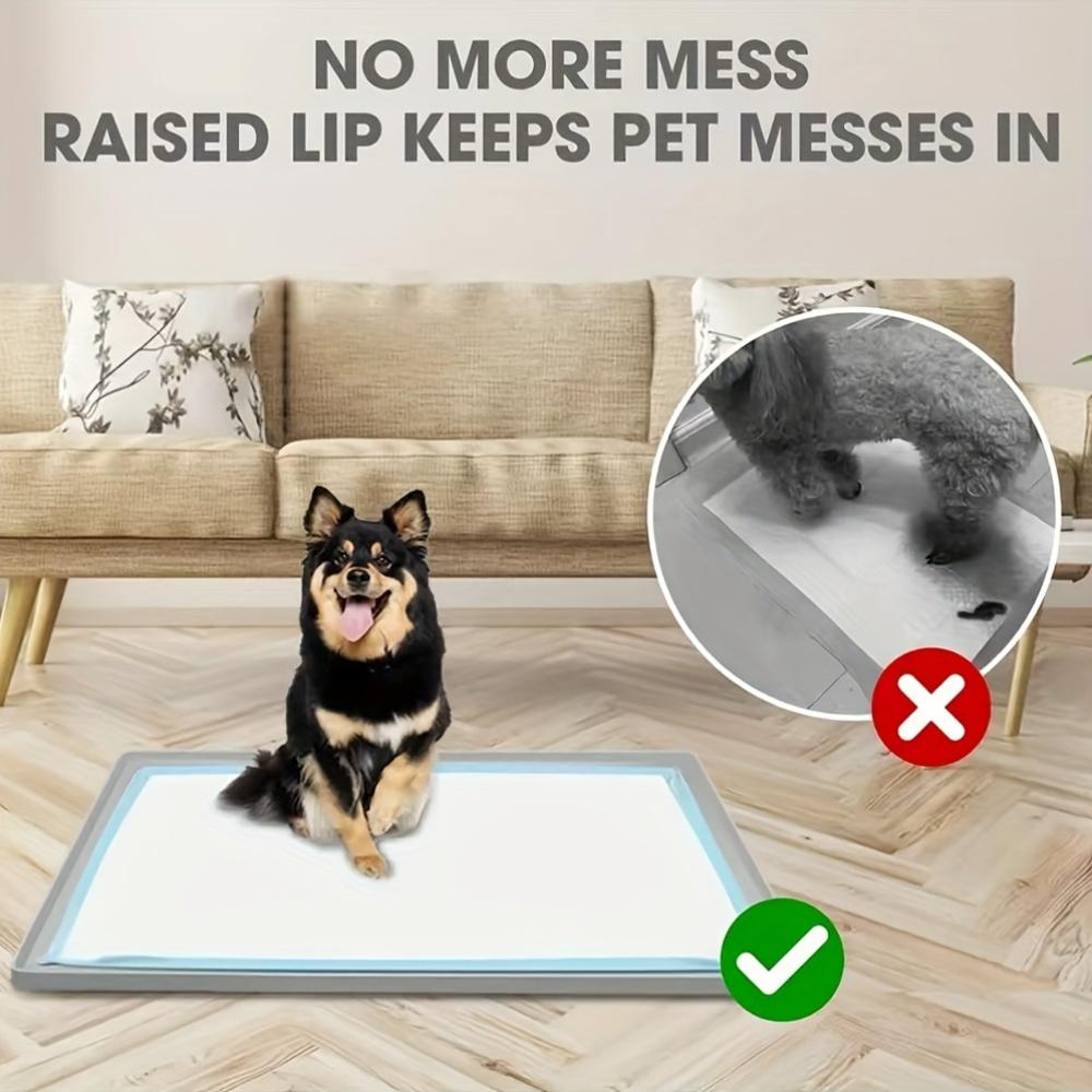 Honden Plasmat Houder/Herbruikbare Siliconen Plasbak/Hoge Randen/Makkelijk Schoon te Maken/Inclusief 8 Bevestigingsclips/Ideaal voor Hondenzindelijkheidstraining