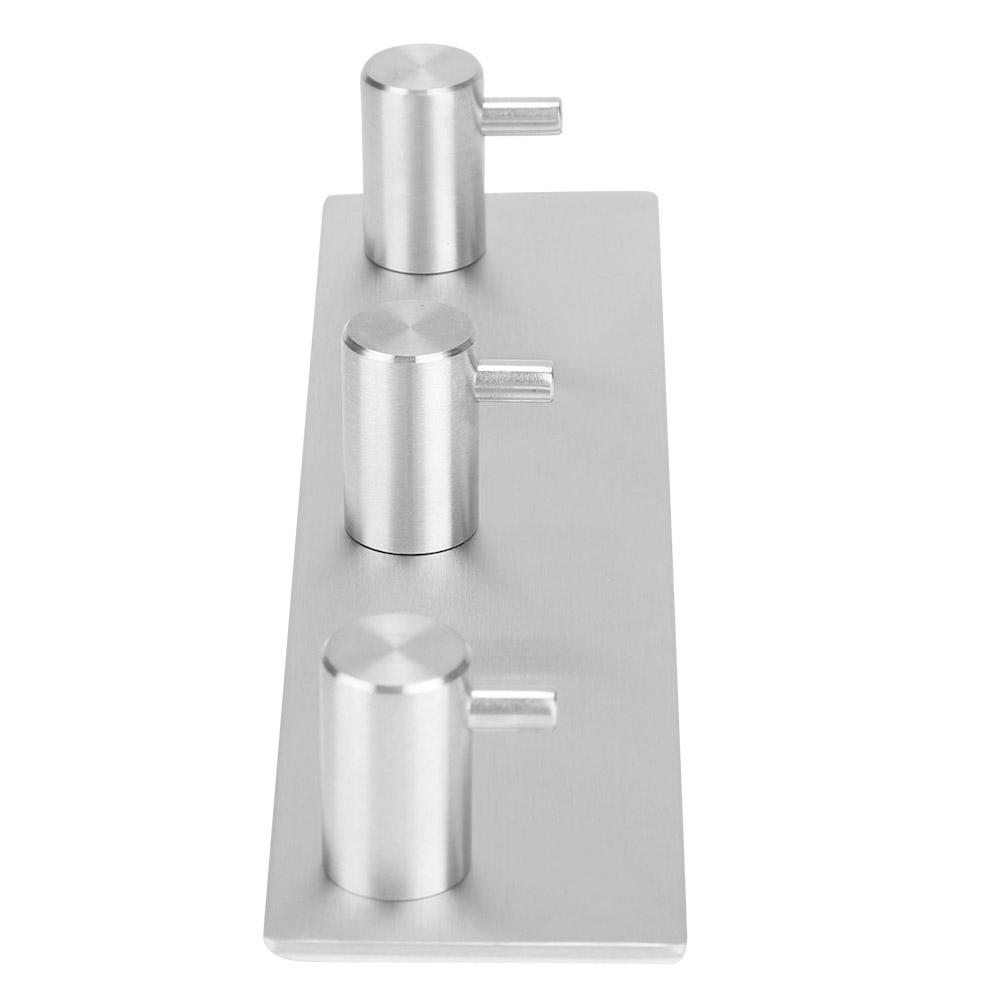Stainless Steel Adhesive Household Wall Hanging Hook Hanger for Towel Clothes Hat(Straight Hook Three Hooks )