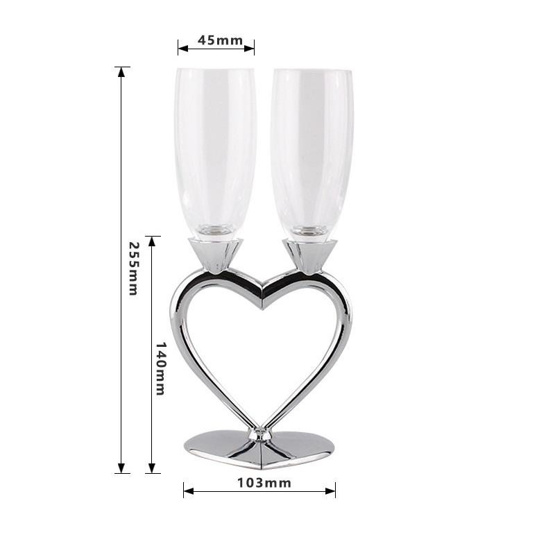 

Heart Shaped Wedding Champagne Flute Glass Cup Handcrafted Goblet Crystal Wine Glass Goblet Party Engagement SetAnniversary Gift 201-300ml