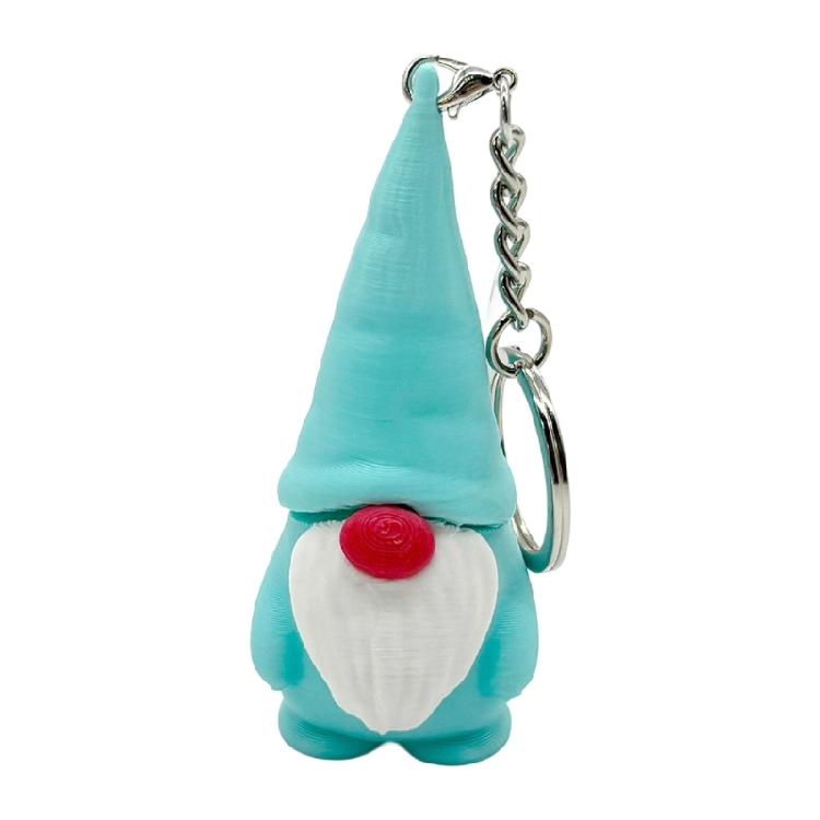 Christmas Keychain PLA Dwarf Ornament Gnome Figurine Pendant Keyring Accessory Festival Key Holder Decoration