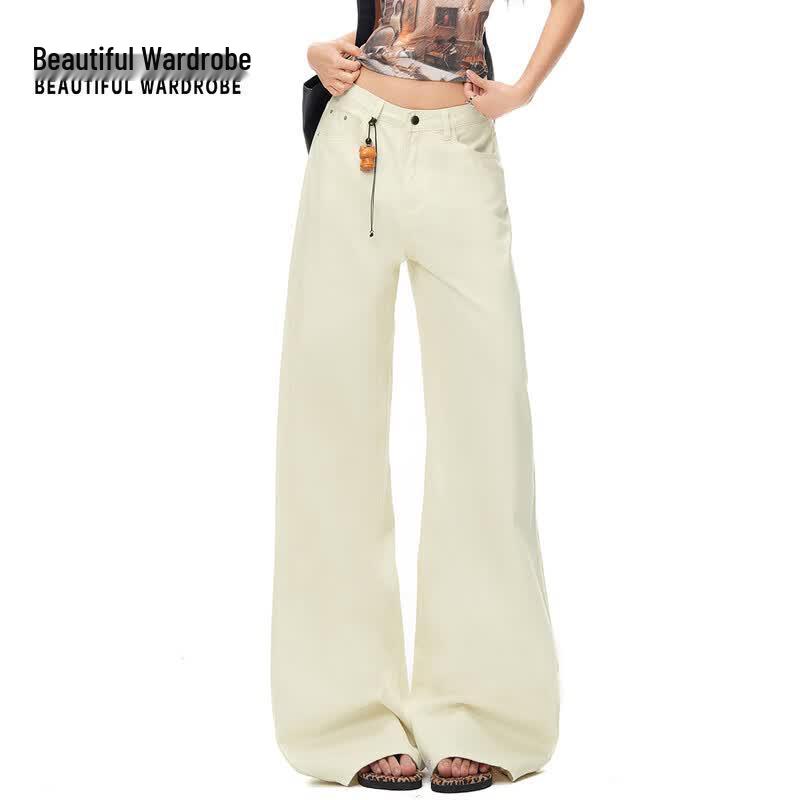 Beautiful Wardrobe Women s Casual Wide-Leg Jeans L