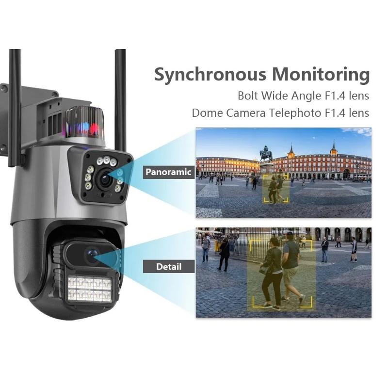 DBIT Wifi Camera 6MP 4K Dual Lens IP Camera Protection Waterproof Security CCTV Video Surveillance Camera