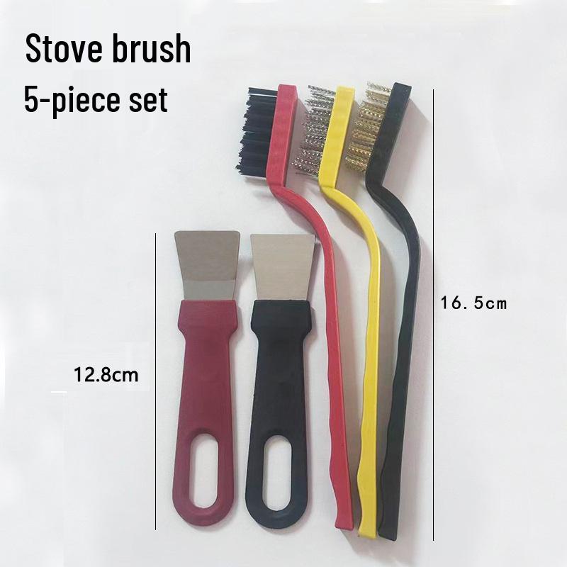 Long Handle Gas Stove Cleaning Brush - Multifunctional Copper Wire Tool for Kitchen & Range Hood Oil Stains