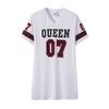 Women's Dress - Casual Hip-Hop Style Short Sleeve T-Shirt Dress with "07" Letter Print, Summer Loose Fit Comfortable Dress,Stylish Summer Outfit
