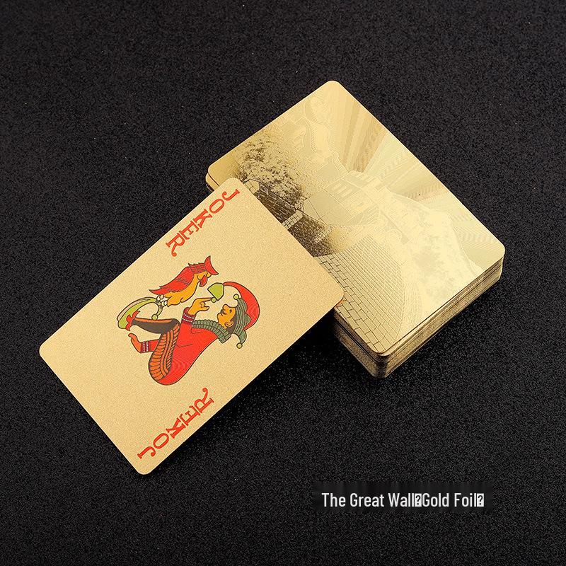 High-Grade Gold Foil Durable PVC Waterproof Poker Cards for Party Games