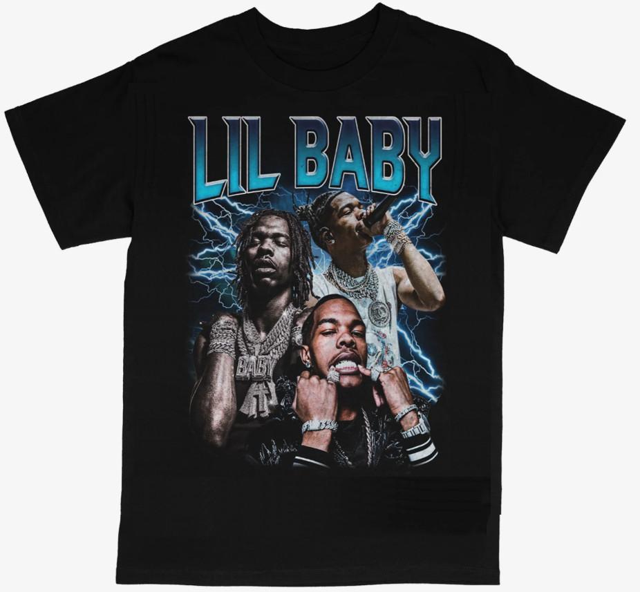 Унисекс футболка с коротким рукавом в стиле хип-хоп рэп от Lil Baby XXXL